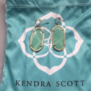 Kendra Scott Elle Earrings in mint green and gold